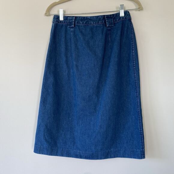 Vintage Gap Jeans Denim Skirt Womens Button Front Pockets Knee Length Size 2 - Picture 4 of 8